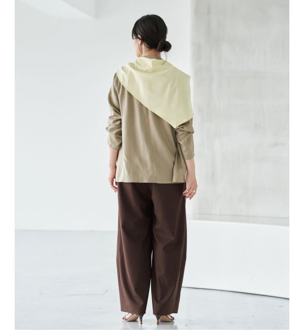 IENA「ウールMIXタックワイドパンツ」|スラックス|