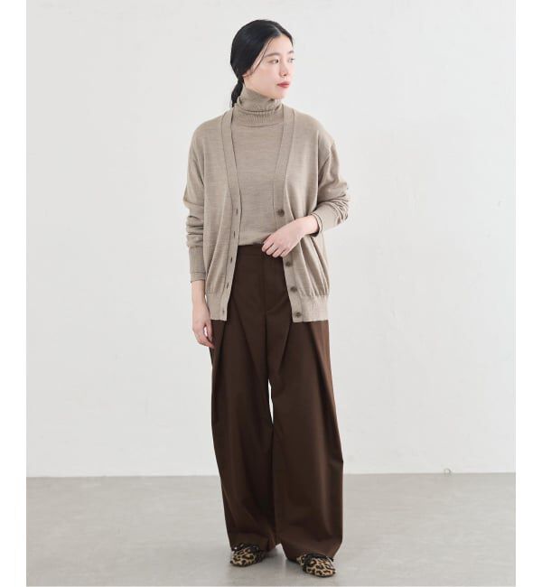 IENA「ウールMIXタックワイドパンツ」|スラックス|