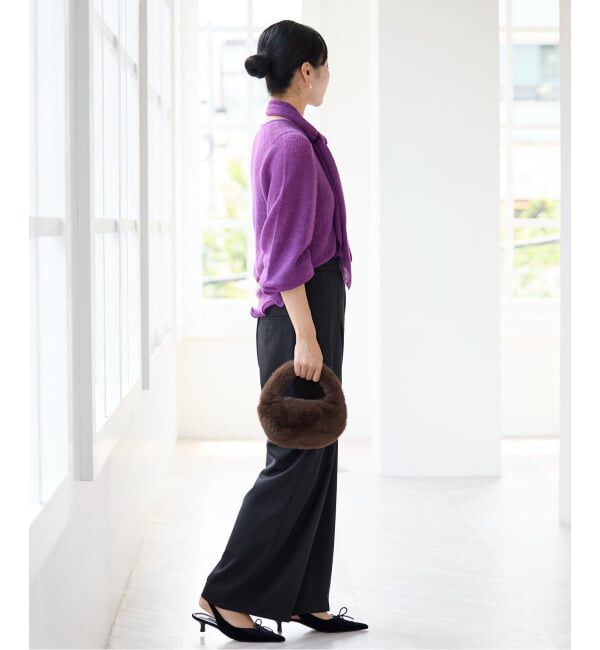 IENA「ウールMIXタックワイドパンツ」|スラックス|