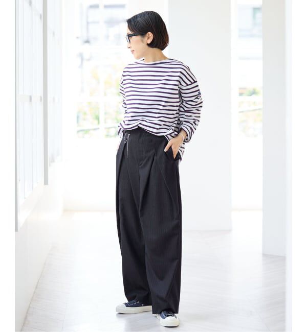 IENA「ウールMIXタックワイドパンツ」|スラックス|