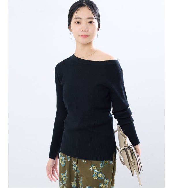 IENA「《手洗い可》ECO SPLASH ボートネックプルオーバー」|ニット・セーター|