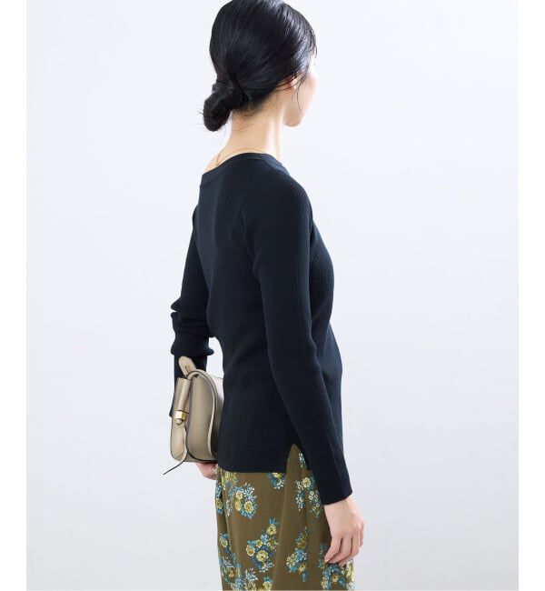 IENA「《手洗い可》ECO SPLASH ボートネックプルオーバー」|ニット・セーター|