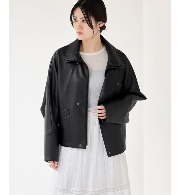 IENA「VACHEMENT/ヴァシュモン ECO LEATHER BZ ブルゾン VN-13A-409」|ライダースジャケット|