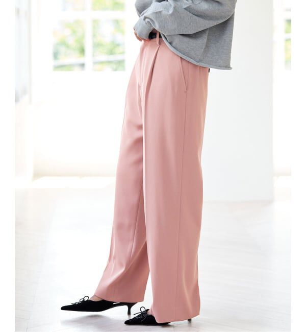 IENA「ストレッチツイルセミワイドパンツ」|スラックス|