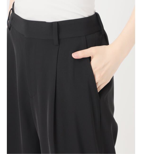 IENA「ストレッチツイルセミワイドパンツ」|スラックス|