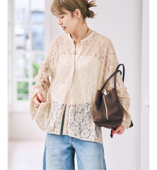 Spick and Span「バンドカラーレースシャツ」|シャツ・ブラウス|
