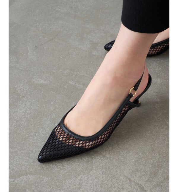 GRISE「《追加2/WEB+一部店舗限定》GRISE5cmポインテッドメッシュスリングバック」|パンプス|