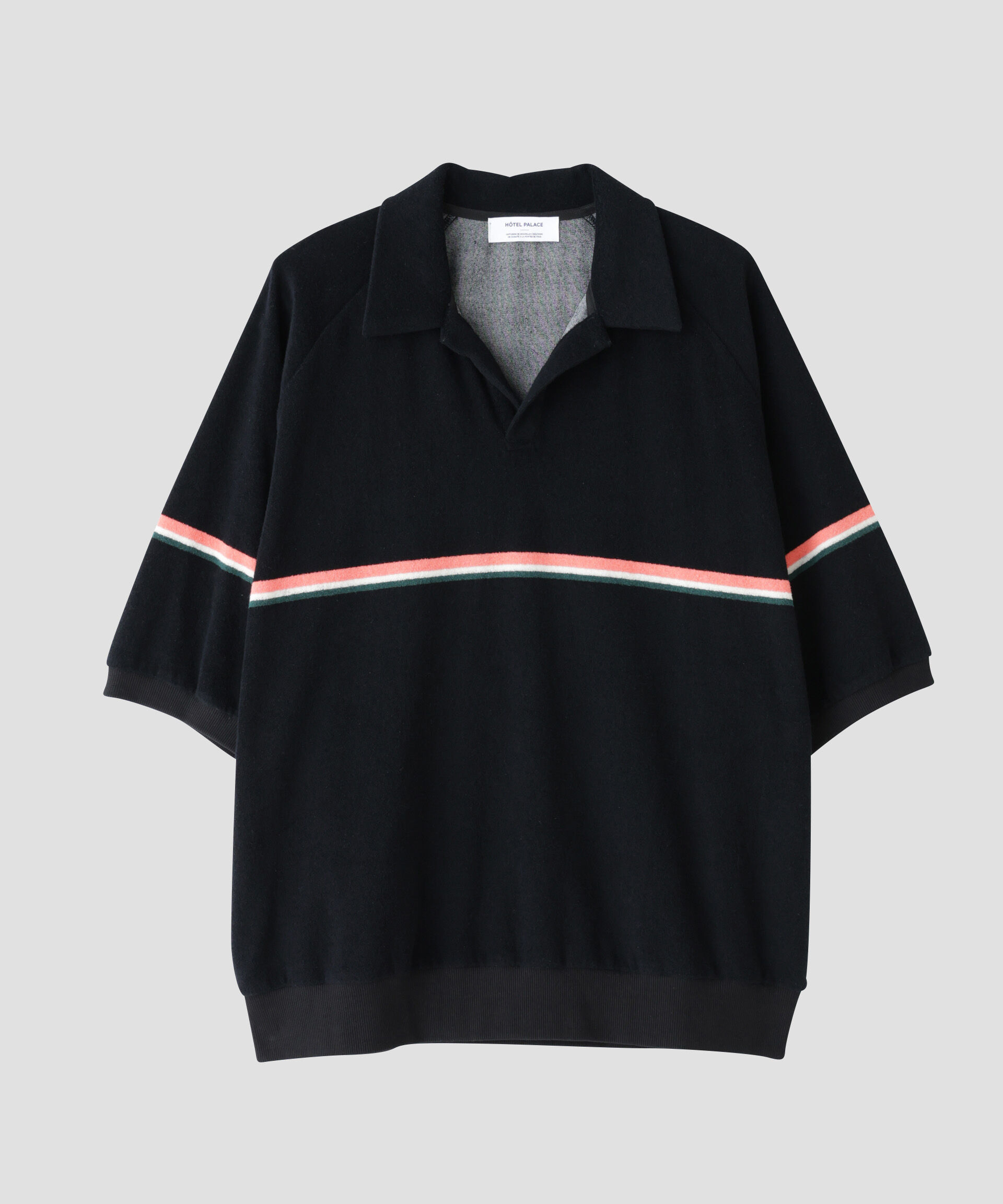 NANO universe「「HOTEL PALACE」オテルパラス レトロボーダーパイルスキッパーシャツ」|Tシャツ・カットソー|