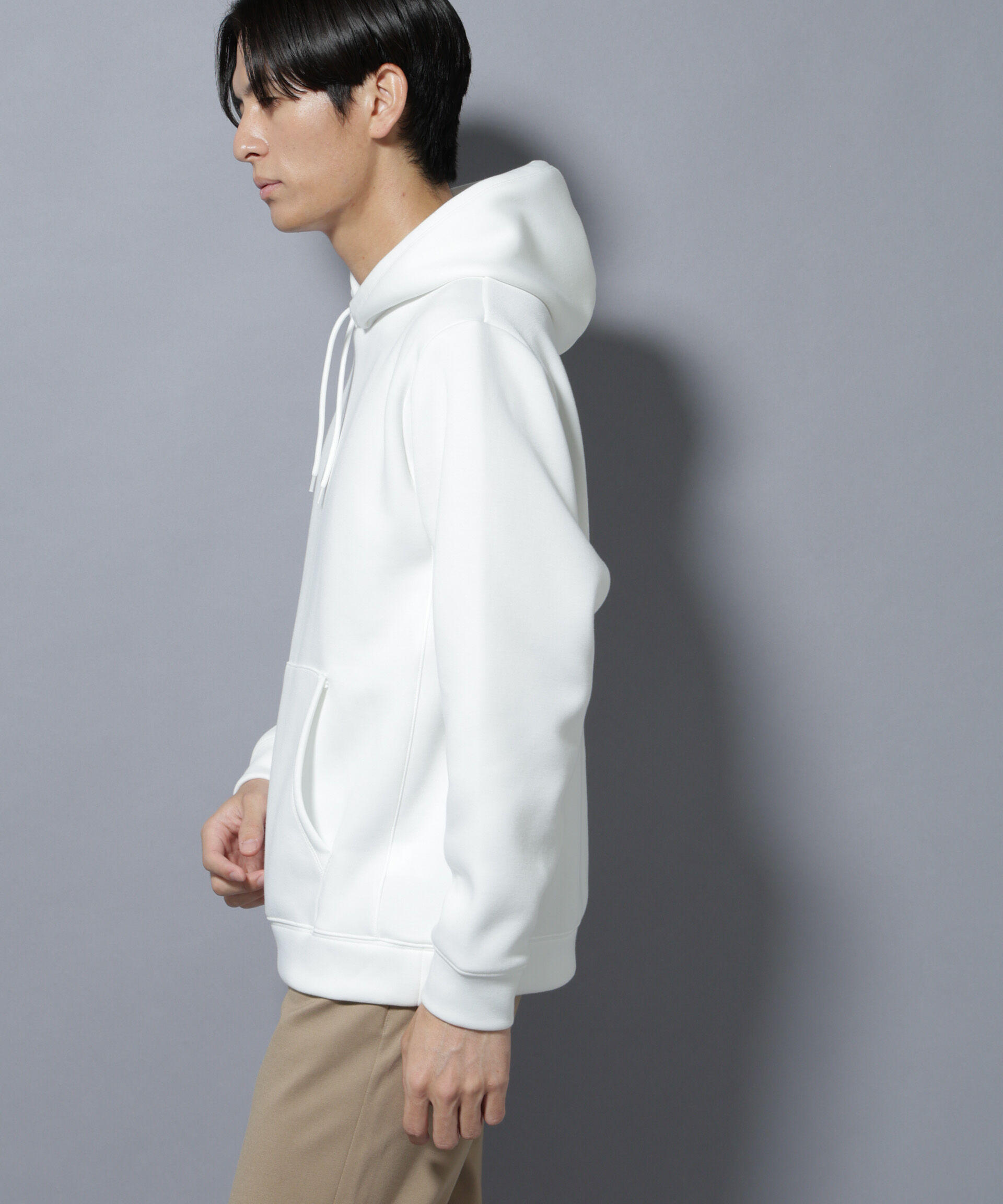 NANO universe「パネルダンボールフーディー 長袖(セットアップ可)」|Tシャツ・カットソー|