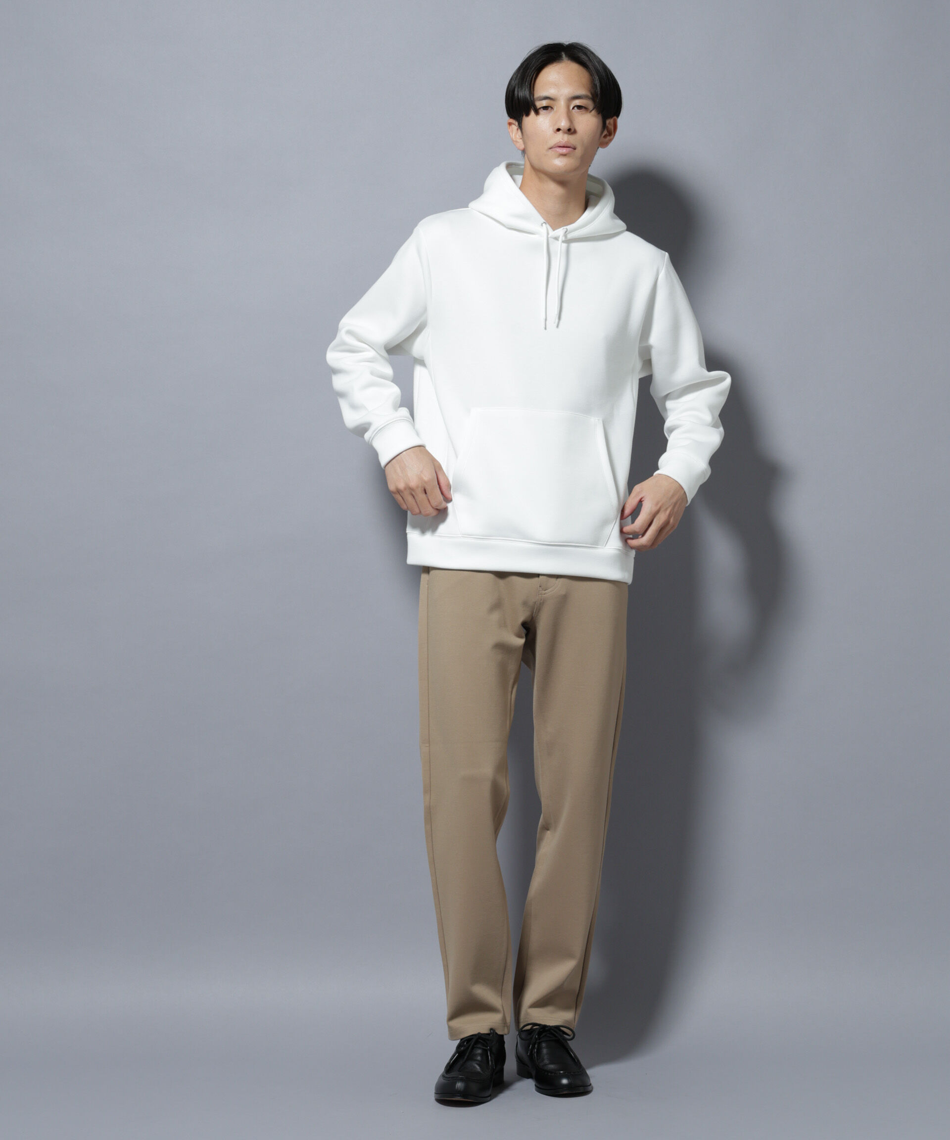 NANO universe「パネルダンボールフーディー 長袖(セットアップ可)」|Tシャツ・カットソー|