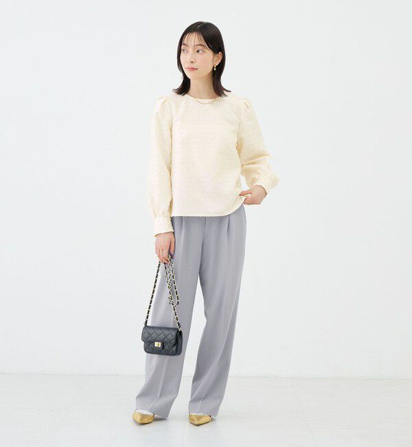 NOLLEY'S「《防シワ》ウォッシャブルウールライクセミワイドパンツ」|その他|