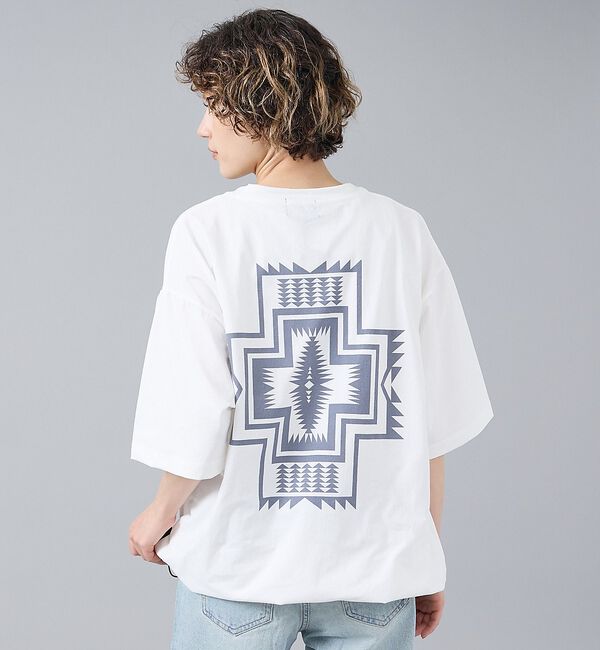ABAHOUSE「【PENDLETON/ペンドルトン】カルキュロ バックプリント 半袖Tシャツ /」|Tシャツ・カットソー|オフホワイト