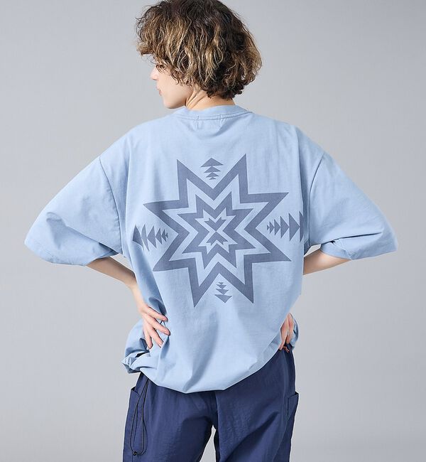 ABAHOUSE「【PENDLETON/ペンドルトン】カルキュロ バックプリント 半袖Tシャツ /」|Tシャツ・カットソー|サックスブルー