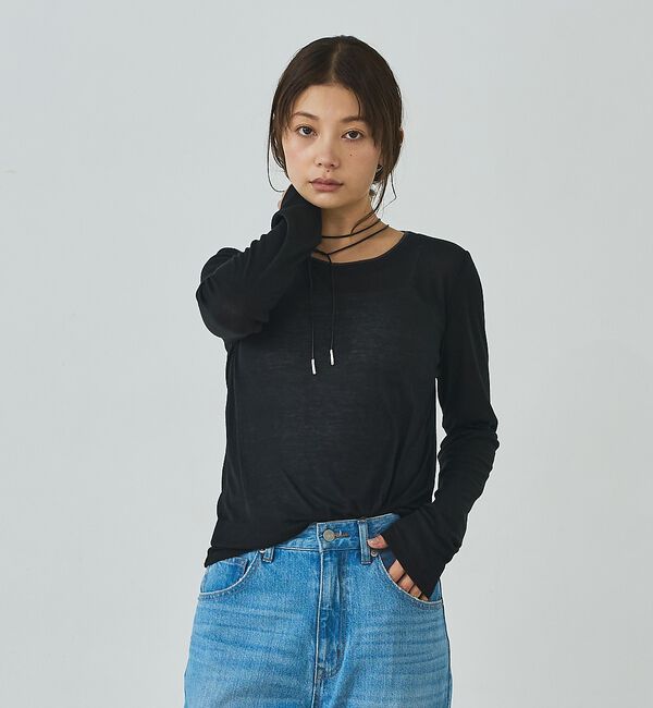 abahouse mavie「ダブル襟シアーフライスプルオーバー」|Tシャツ・カットソー|
