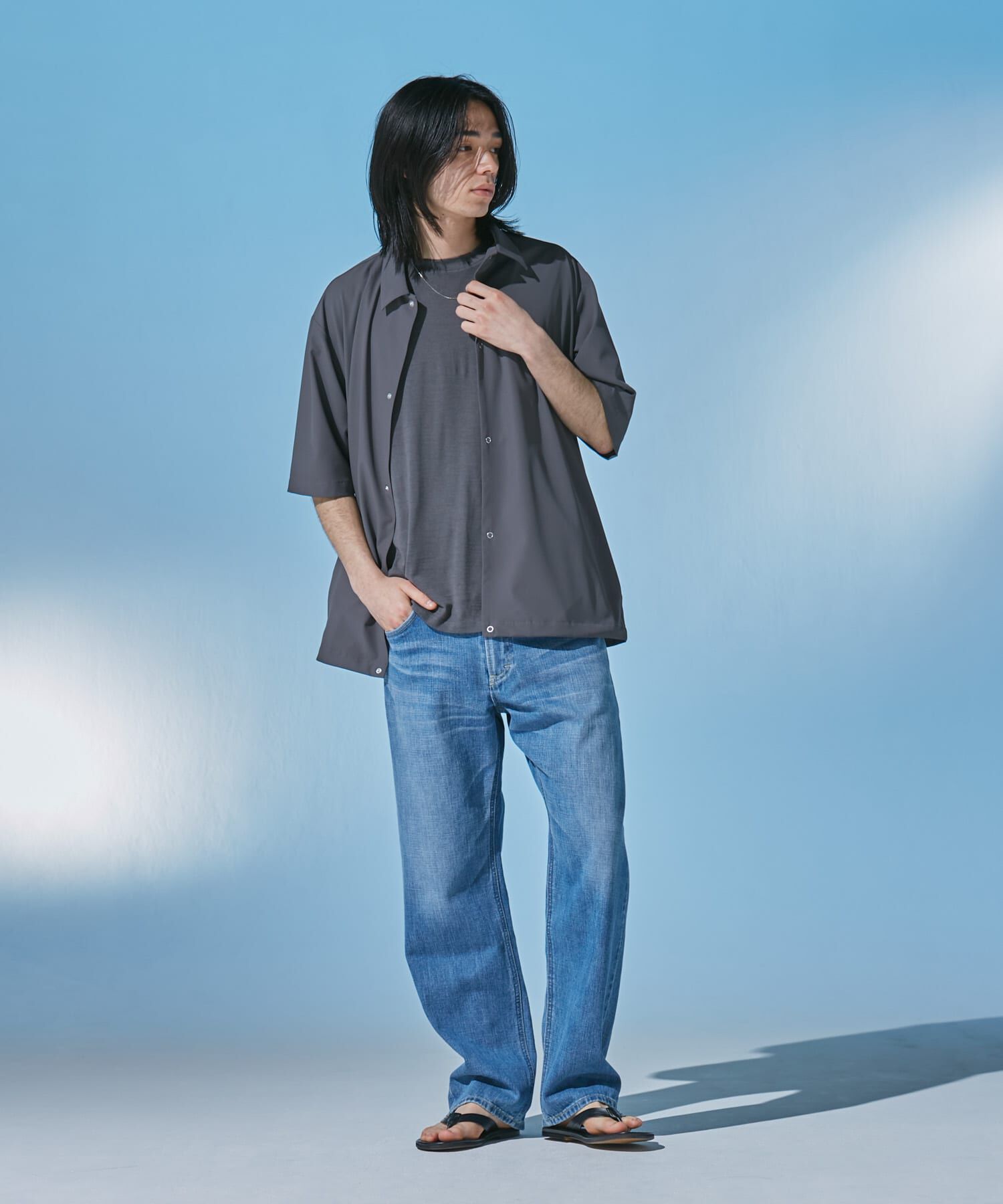 URBAN RESEARCH DOORS「『仁村紗和さん着用』『UR TECH』ｻﾏｼｪｱ ｼｮｰﾄｽﾘｰﾌﾞｼｬﾂｶ  」|カーディガン|