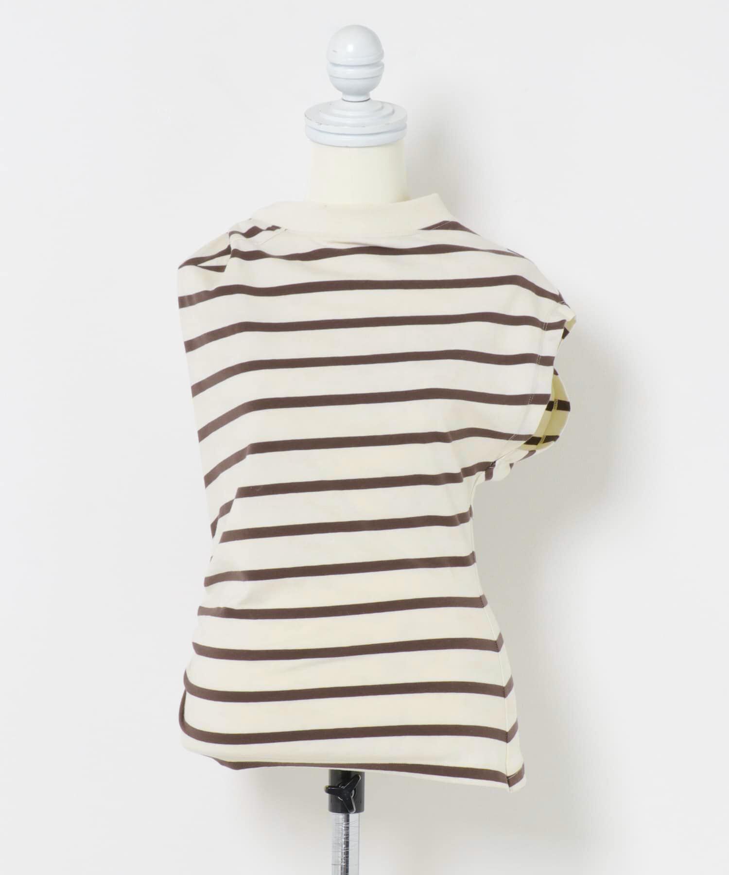URBAN RESEARCH「ESTHE　STRIPE TWIST ASYMMETRIC T-SHIRTS」|Tシャツ・カットソー|