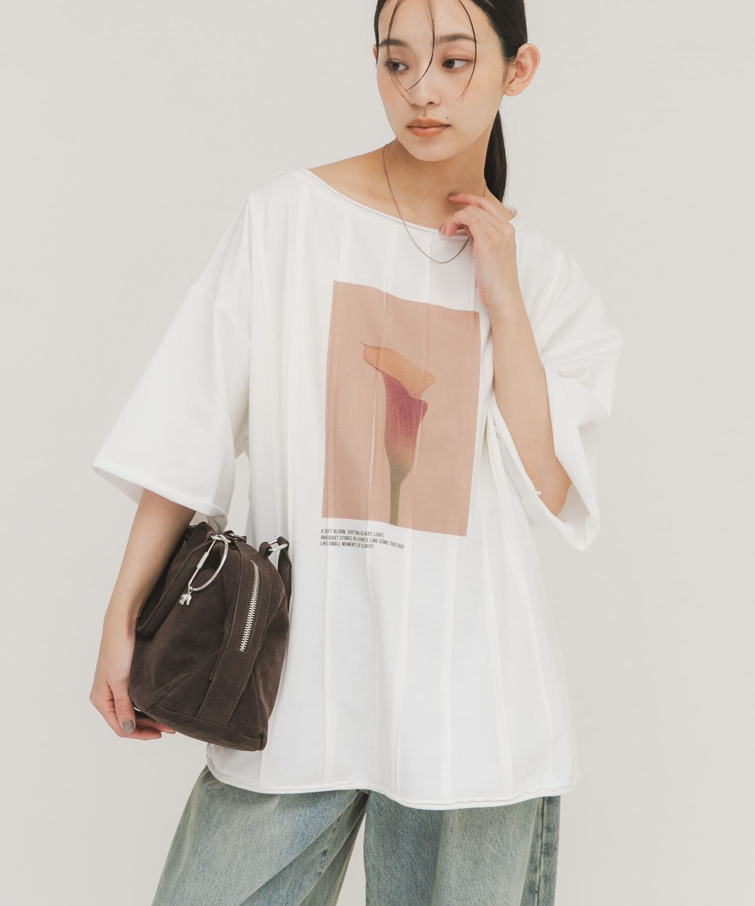  「ピンタックフォトプリントTEE」|Tシャツ・カットソー|オフホワイト