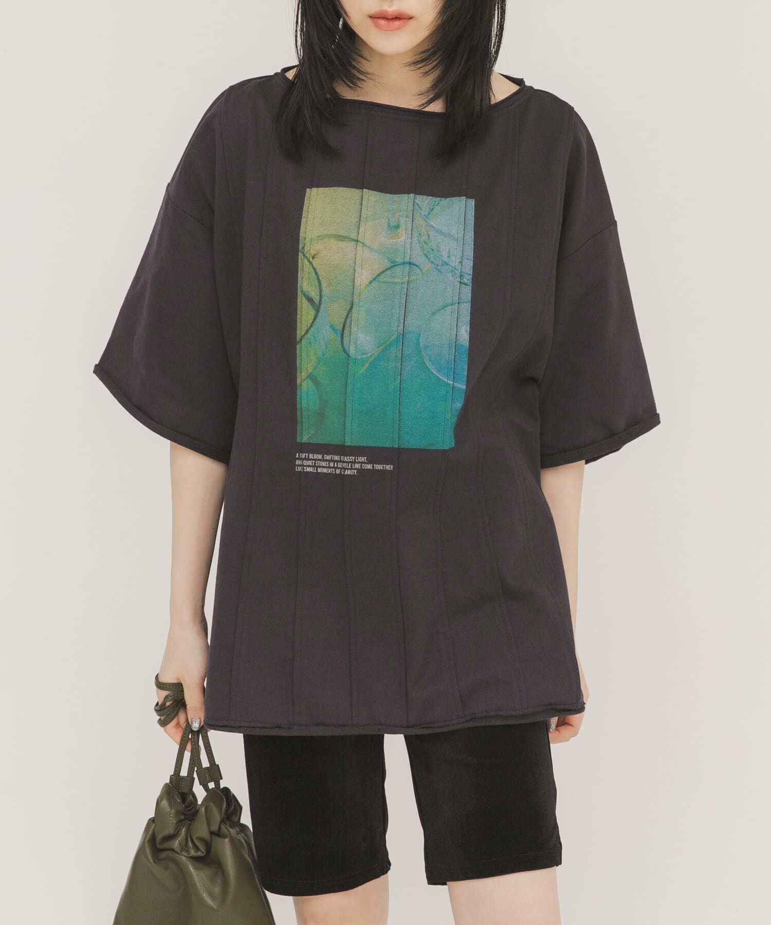  「ピンタックフォトプリントTEE」|Tシャツ・カットソー|