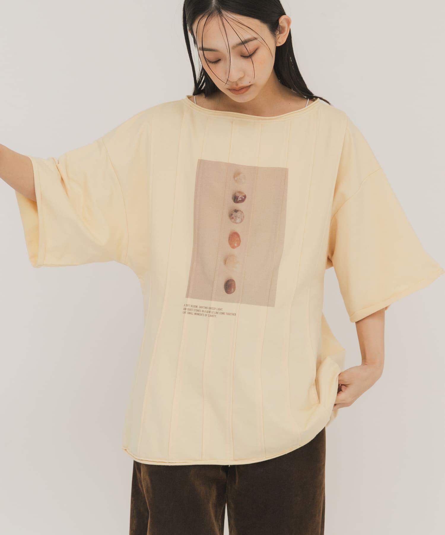  「ピンタックフォトプリントTEE」|Tシャツ・カットソー|
