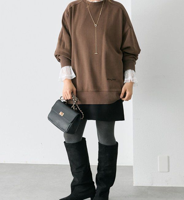  「【WEB限定】裏毛チュニックスウェット」|プルオーバー|