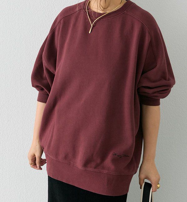  「【WEB限定】裏毛チュニックスウェット」|プルオーバー|レッド系その他