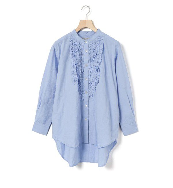 MidiUmi「MidiUmi フロントフリルシャツ」|シャツ・ブラウス|サックス
