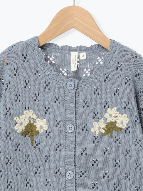 Samansa Mos2 Lagom「花刺繍ニットカーディガン」|カーディガン|