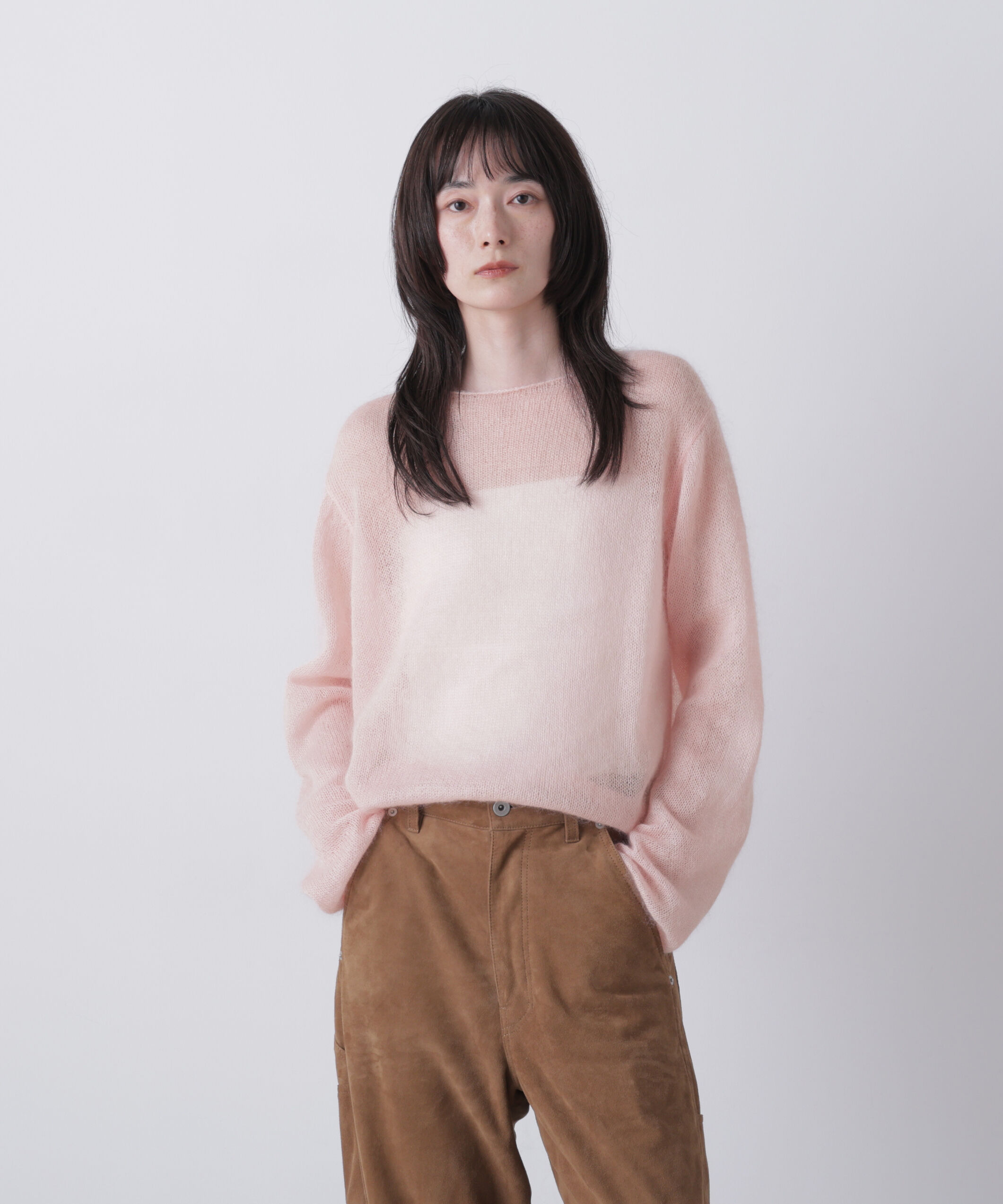 YLEVE 「YLEVE / SUPER KID MOHAIR BOAT-NECK KNIT」|ニット・セーター|PINK