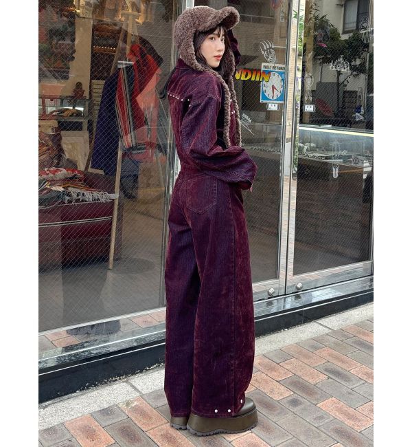 MURUA「フロッキーバレルレッグデニム」|デニム|