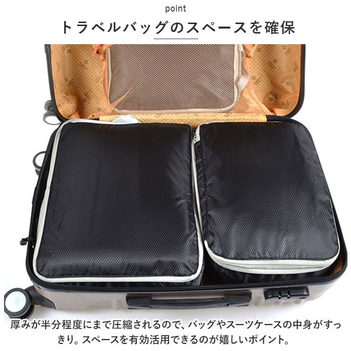 BACKYARD FAMILY「トラベルポーチ 3点セット 通販 圧縮バッグ 圧縮バック 収納ポーチ バッグインバッグ ポーチ」|ポーチ|