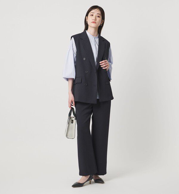 UNITED ARROWS「Drapy ピンストライプ テーラード ミドル ベスト」|ベスト・ジレ|