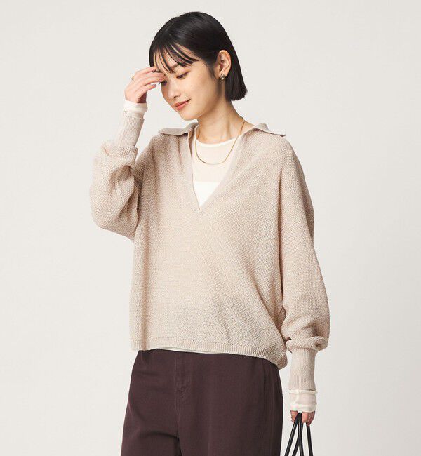 UNITED ARROWS green label relaxing「メランジ スキッパー ニット」|ニット・セーター|NATURAL