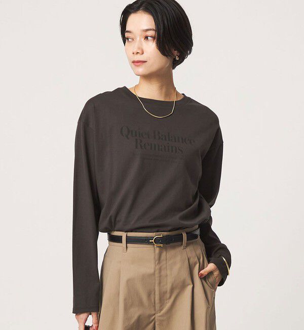 UNITED ARROWS green label relaxing「ロゴ ロングスリーブ Tシャツ」|Tシャツ・カットソー|DK.GRAY