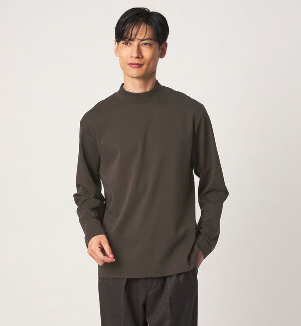 UNITED ARROWS green label relaxing「L/A ポンチ ブラッシュド モックネック カットソー」|Tシャツ・カットソー|DK.BROWN