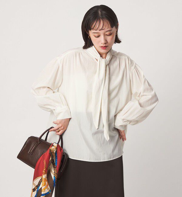 UNITED ARROWS green label relaxing「ボータイ ブラウス」|シャツ・ブラウス|WHITE