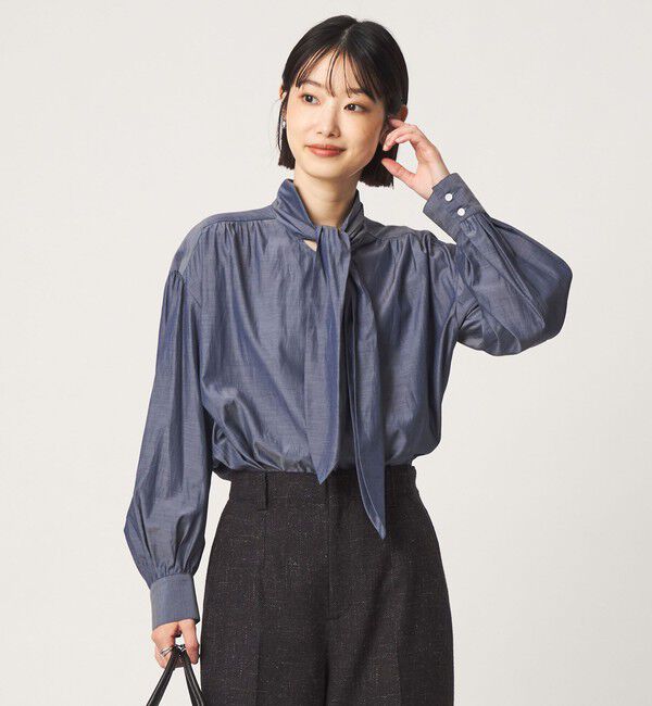 UNITED ARROWS green label relaxing「ボータイ ブラウス」|シャツ・ブラウス|NAVY