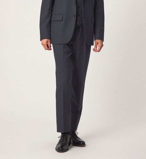 UNITED ARROWS green label relaxing「A+ TWPU バーズアイ アジャスター NP セットアップ パンツ スラックス -ストレッチ-」|スラックス|NAVY