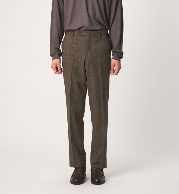UNITED ARROWS green label relaxing「TWPU サキソニー スタンダード スラックス -ストレッチ・ウエストアジャスター-」|スラックス|