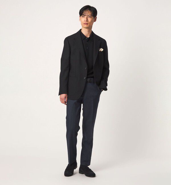 UNITED ARROWS green label relaxing「TWPU サキソニー スタンダード スラックス -ストレッチ・ウエストアジャスター-」|スラックス|