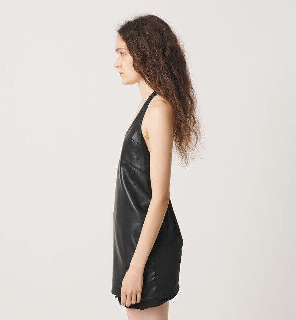 ATTISESSION「＜ATTISESSION＞レザーライク ホルターネックドレス」|ワンピース|