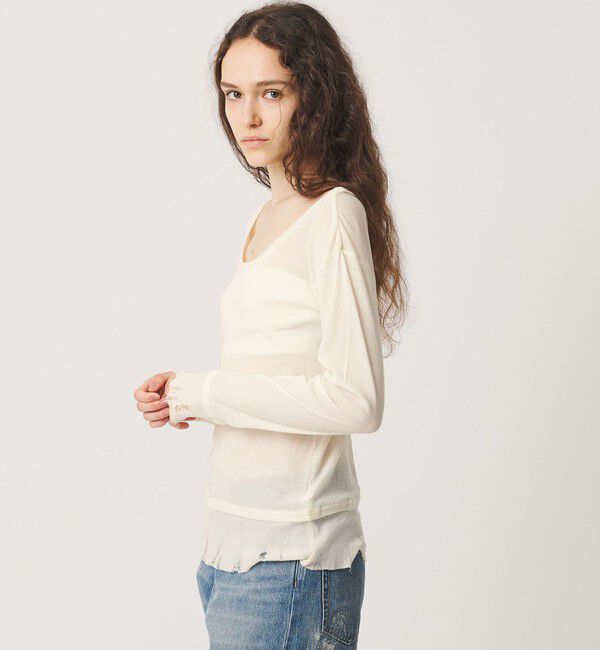 ATTISESSION「＜ATTISESSION＞コットン ダメージ ロングスリーブ カットソー」|Tシャツ・カットソー|