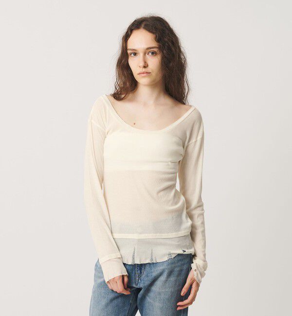 ATTISESSION「＜ATTISESSION＞コットン ダメージ ロングスリーブ カットソー」|Tシャツ・カットソー|