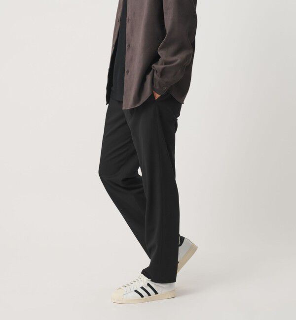 BEAUTY&YOUTH UNITED ARROWS「ウール 1プリーツ テーパード イージー パンツ NO.5 ストレッチ」|チノ|BLACK