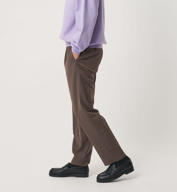 BEAUTY&YOUTH UNITED ARROWS「ウール 1プリーツ テーパード イージー パンツ NO.5 ストレッチ」|チノ|