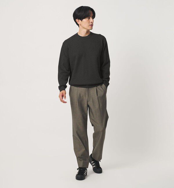 BEAUTY&YOUTH UNITED ARROWS「ガスコットン ツイル アゼ クルーネック ニット」|ニット・セーター|