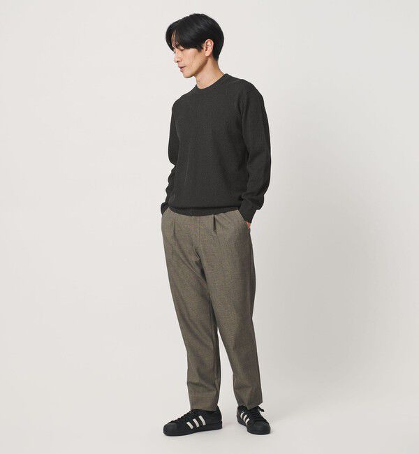 BEAUTY&YOUTH UNITED ARROWS「ガスコットン ツイル アゼ クルーネック ニット」|ニット・セーター|