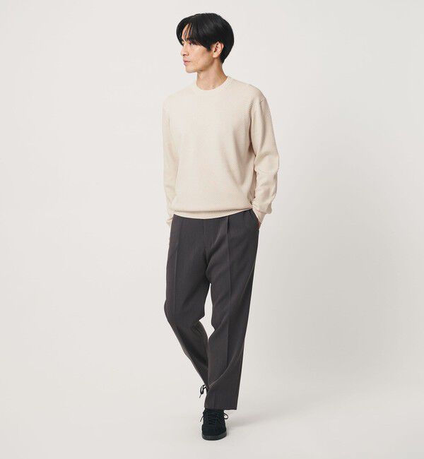 BEAUTY&YOUTH UNITED ARROWS「ガスコットン ツイル アゼ クルーネック ニット」|ニット・セーター|