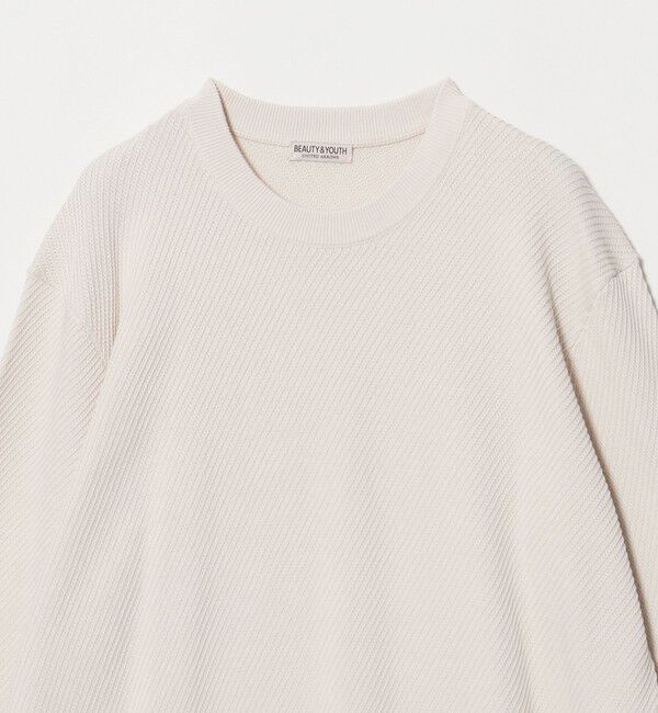 BEAUTY&YOUTH UNITED ARROWS「ガスコットン ツイル アゼ クルーネック ニット」|ニット・セーター|