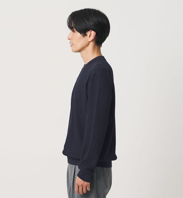 BEAUTY&YOUTH UNITED ARROWS「ガスコットン ツイル アゼ クルーネック ニット」|ニット・セーター|