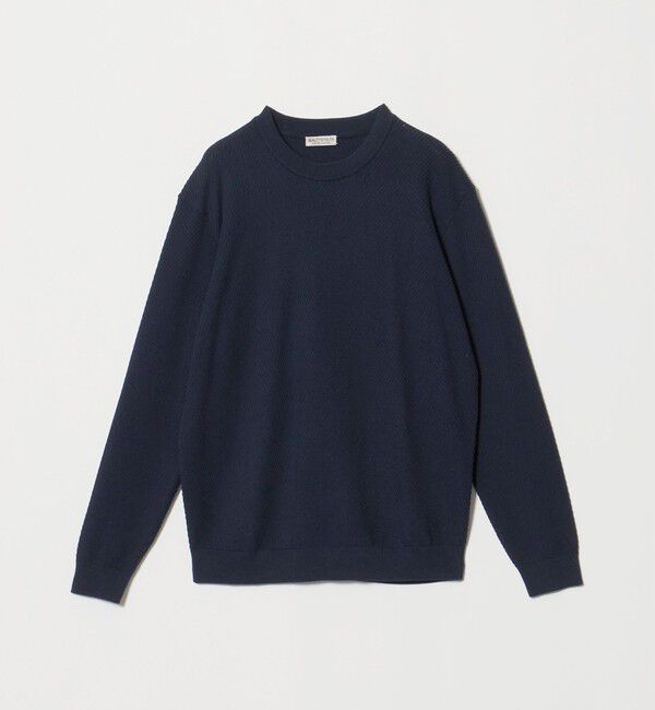 BEAUTY&YOUTH UNITED ARROWS「ガスコットン ツイル アゼ クルーネック ニット」|ニット・セーター|